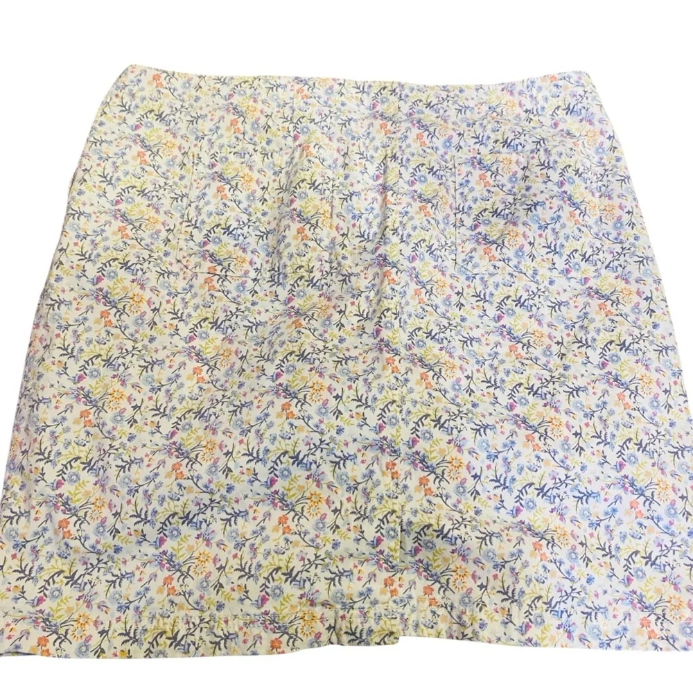 J.Jill Live in Chino Floral Pencil Mini Skirt Zip Pocket Stretch Multicolor - Picture 4 of 8